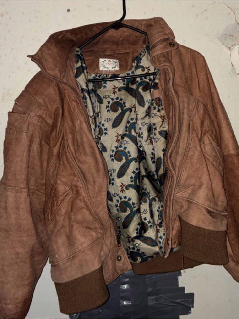 Vintage PARIS SPORTS CLUB Genuine Leather Bomber Jacket